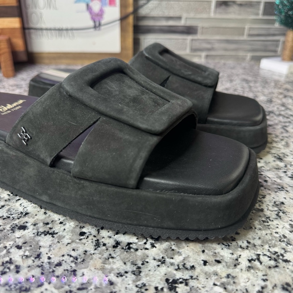 Sam Edelman Wendy Platform Black Slide Sandals Size 38 - Picture 3 of 10
